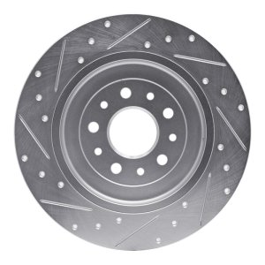 Ford Five Hundred Brake Rotor (1) - Rear Right - R1 Concepts - Drilled & Slotted - Silver - `05-`19